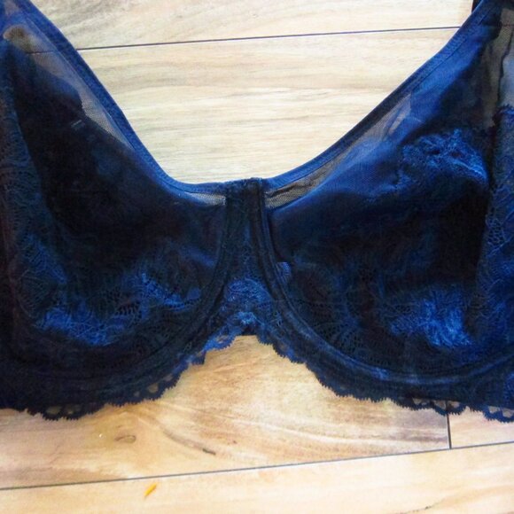 HSIA Black Sheer Unlined Lace Full Coverage Underwire Bra size 42DD - Picture 2 of 7